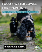 Dog Water Bottle with Detachable Water Bowl, Food Bowl & Carrying Case - HEMLI