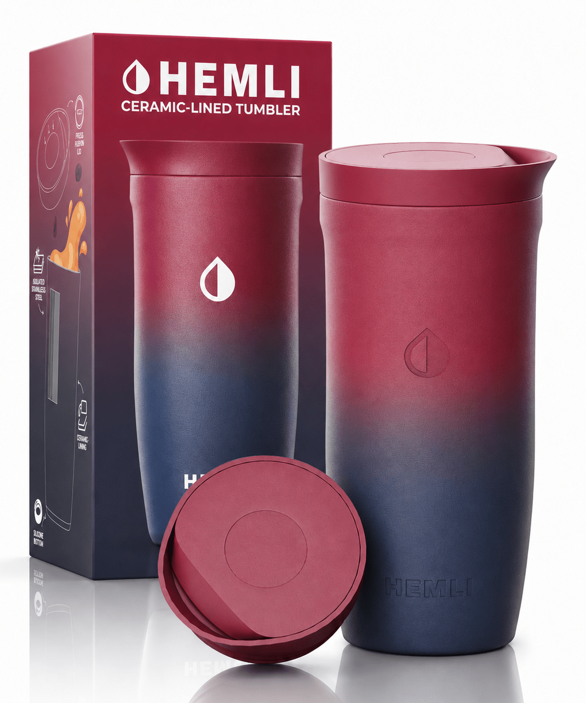 16 oz Ceramic-Lined Coffee Travel Tumbler - HEMLI