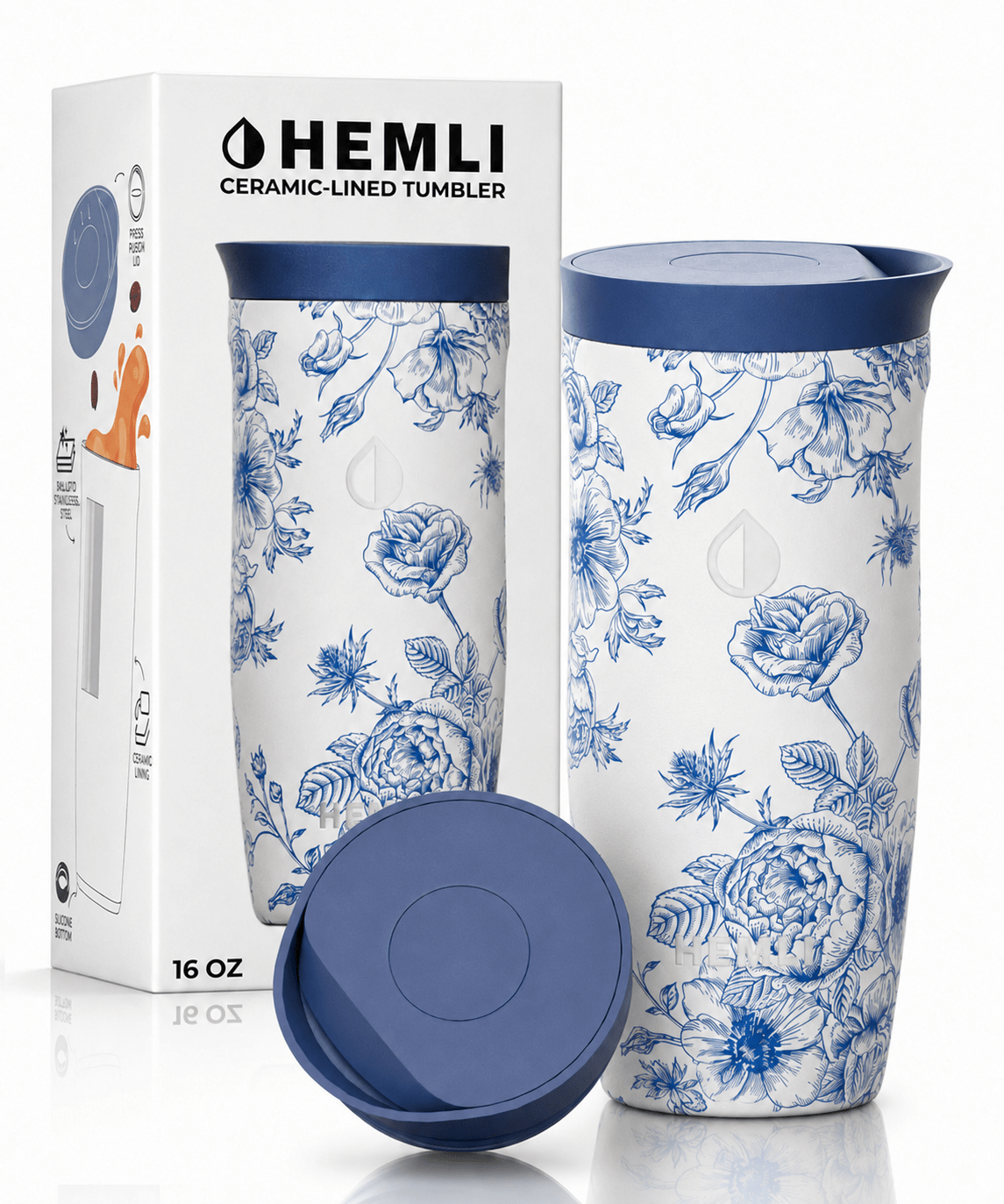 16 oz Ceramic-Lined Coffee Travel Tumbler - HEMLI