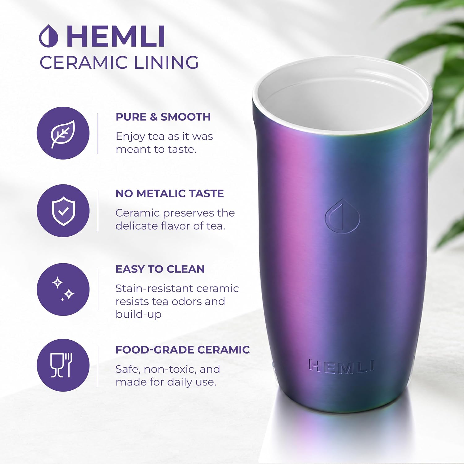 16 oz Ceramic-Lined Coffee Travel Tumbler - HEMLI