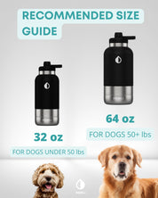 Insulated Dog Water Bottle with Food Bowl & Carrying Case