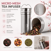 Ceramic-Lined Tea Infuser Bottle, Tea Tumbler Travel Bottle - HEMLI