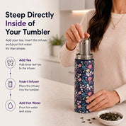 Ceramic-Lined Tea Infuser Bottle, Tea Tumbler Travel Bottle - HEMLI