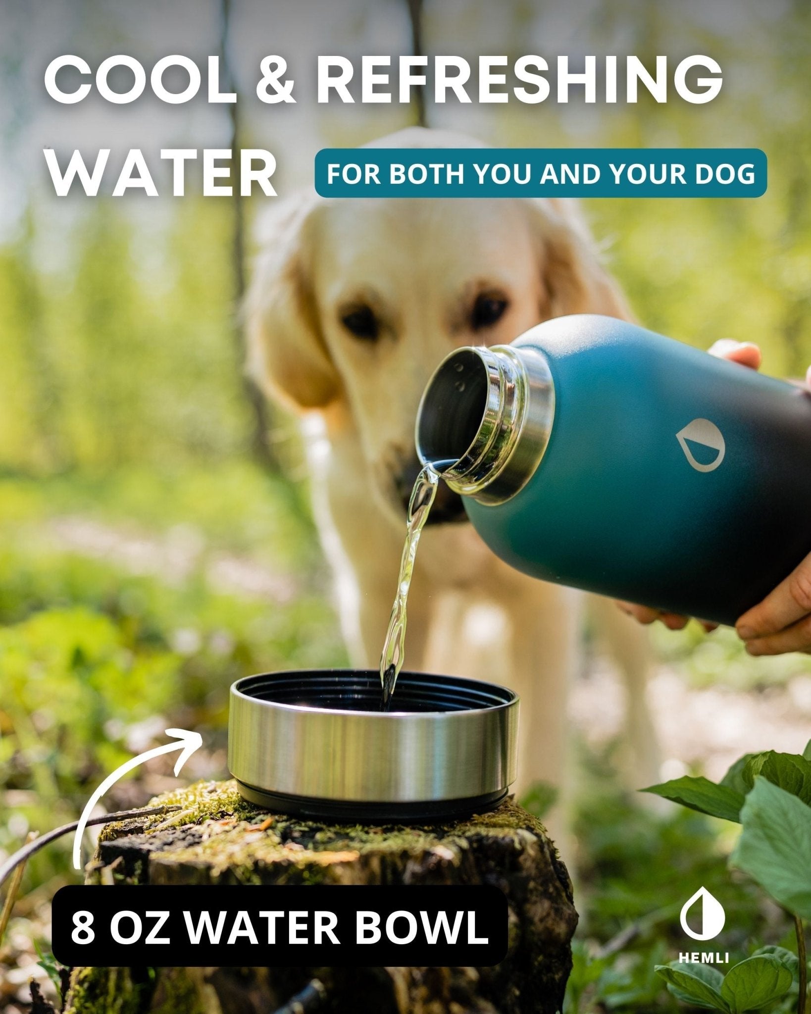 Dog Water Bottle with Detachable Water Bowl, Food Bowl & Carrying Case - HEMLI
