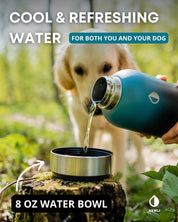 Dog Water Bottle with Detachable Water Bowl, Food Bowl & Carrying Case - HEMLI