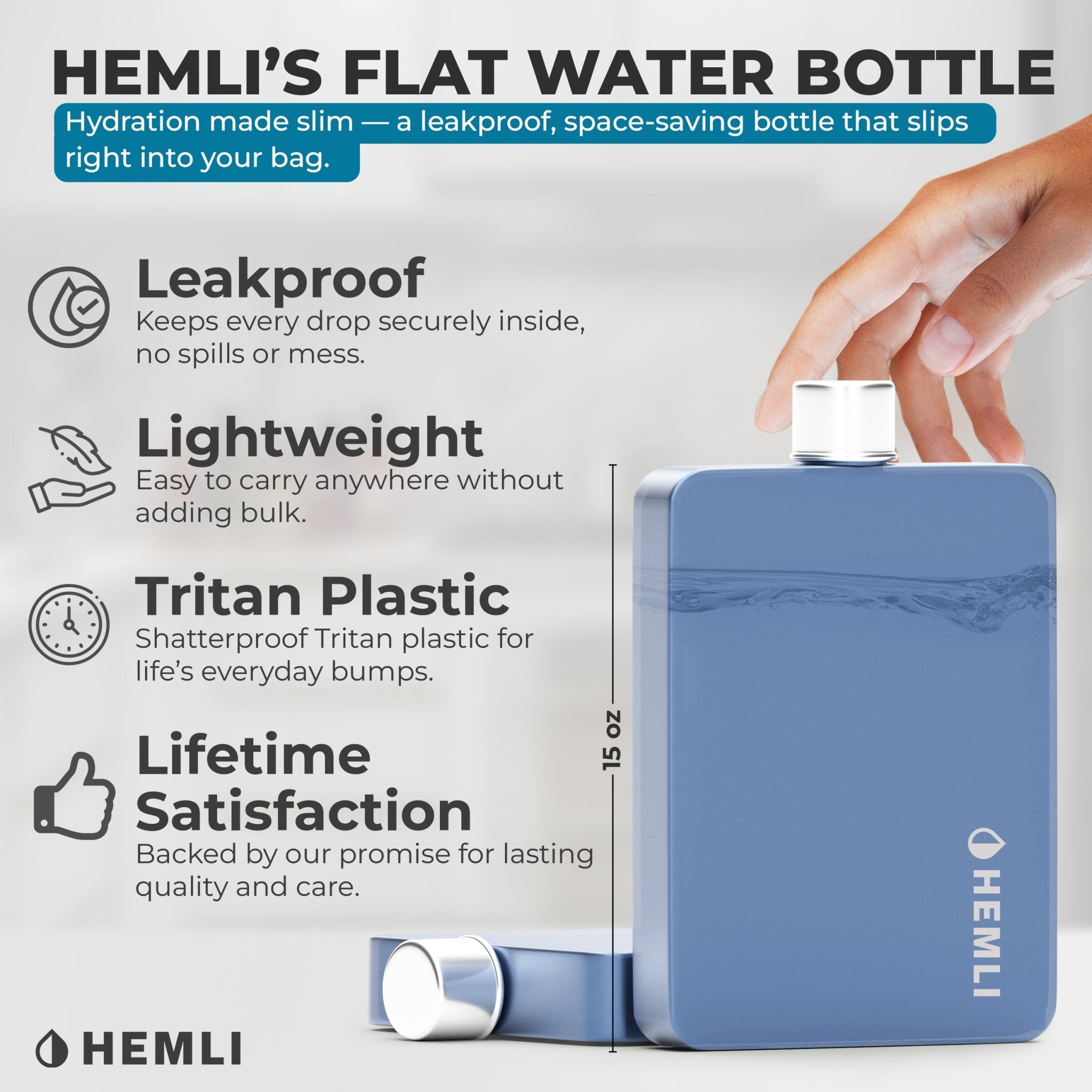 Flat Water Bottle - HEMLI