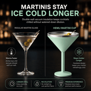 Insulated Martini Tumbler | Stainless Steel Cocktail Glass with Lid - HEMLI