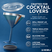 Insulated Martini Tumbler | Stainless Steel Cocktail Glass with Lid - HEMLI